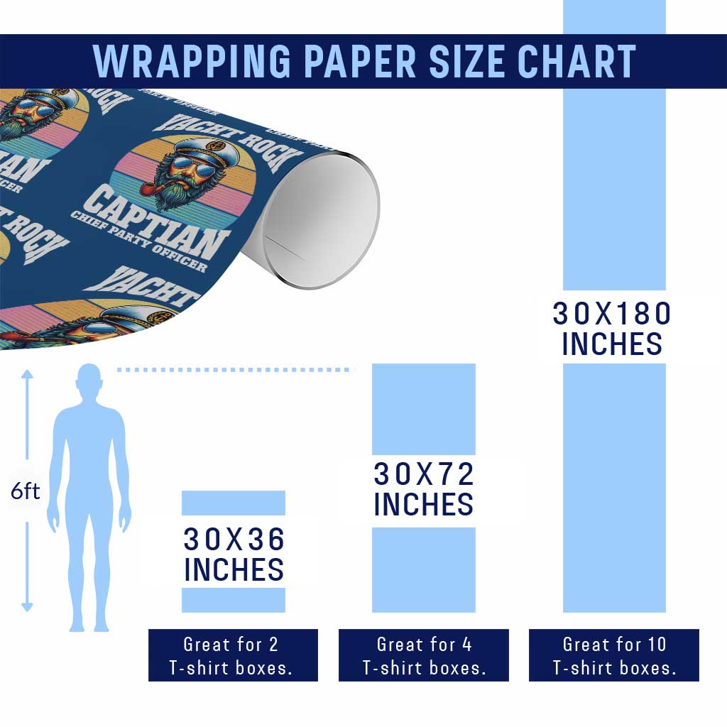 Yacht Rock Captain Wrapping Paper Roll Funny Boating Party Music TS14 Print Your Wear