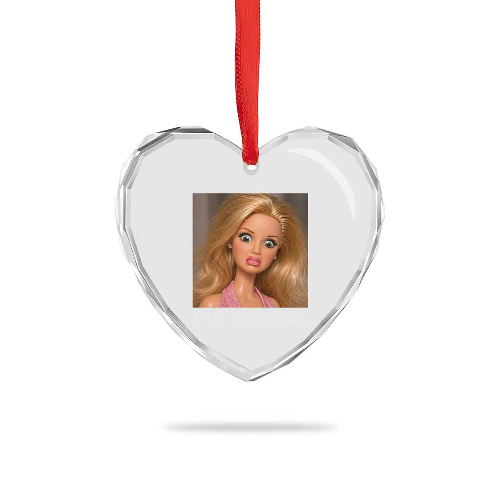 Y'all Need Jesus Heart Crystal Glass Ornament Funny Girls Meme Saying Christian Humor TS14 Print Your Wear