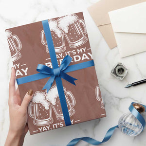 Yay Its My Beerday Wrapping Paper Roll Funny Birthday Party Gift For Beer Lovers