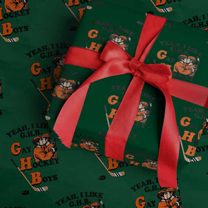 Yeah I Like GHB Gay Hockey Boys Wrapping Paper Roll LGBTQ Pride Hockey Fan TS02 Green Print Your Wear