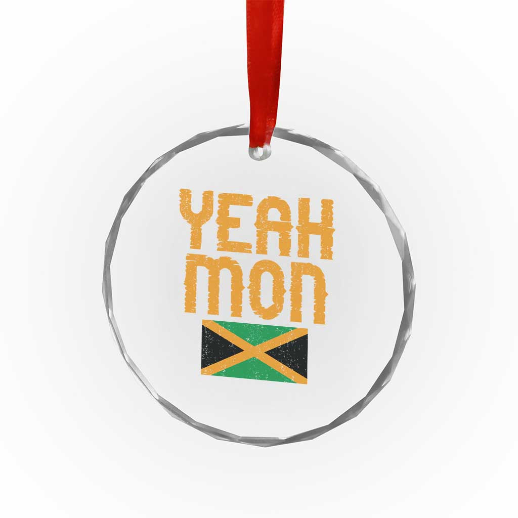 Yeah Mon Jamaican Pride Crystal Glass Ornament Jamaican Vacation Jamaica Reggae Roots TS10 Print Your Wear