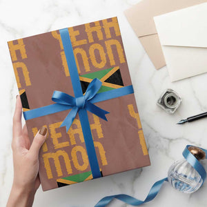 Yeah Mon Jamaican Pride Wrapping Paper Roll Jamaican Vacation Jamaica Reggae Roots TS10 Mocha Print Your Wear