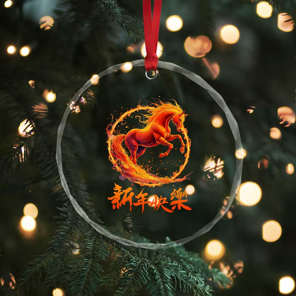 Year of The Fire Horse 2026 Crystal Glass Ornament Chinese Zodiac Lunar New Year TS11 Print Your Wear