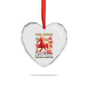 Year of The Fire Horse 2026 Heart Crystal Glass Ornament Chinese New Year Peony Flower TS11 Print Your Wear
