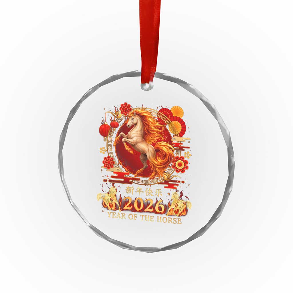 Year of The Fire Horse Crystal Glass Ornament Funny Chinese Zodiac Lunar New Year 2026 TS11 Print Your Wear