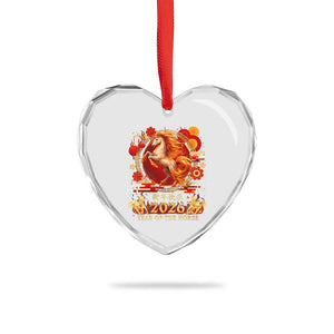 Year of The Fire Horse Heart Crystal Glass Ornament Funny Chinese Zodiac Lunar New Year 2026 TS11 Print Your Wear