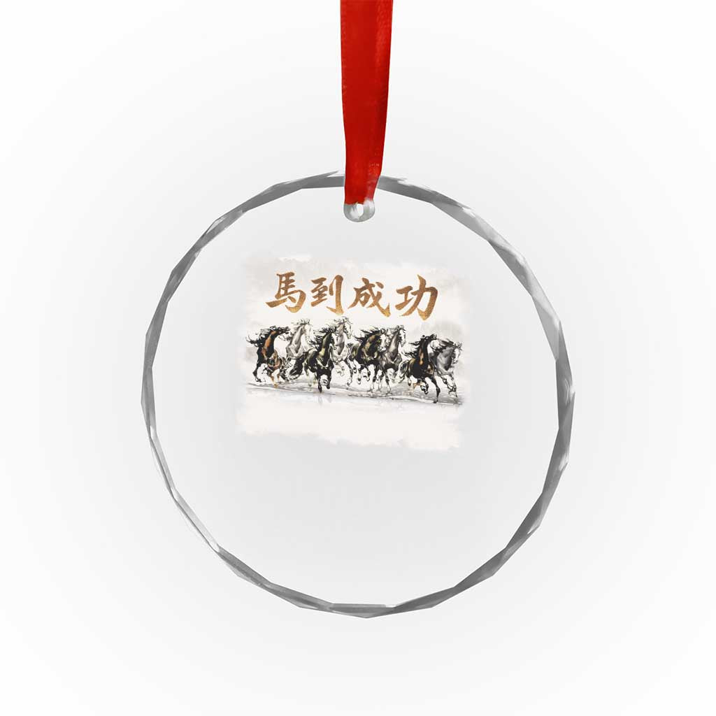 Year of The Horse 2026 Crystal Glass Ornament Gallop Of The 8 Horses Lunar New Year TS11 Print Your Wear