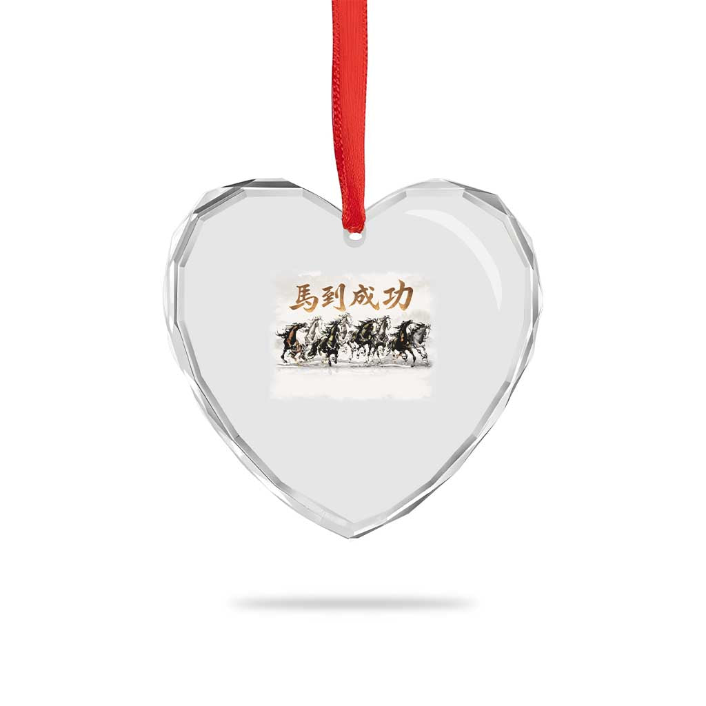 Year of The Horse 2026 Heart Crystal Glass Ornament Gallop Of The 8 Horses Lunar New Year TS11 Print Your Wear