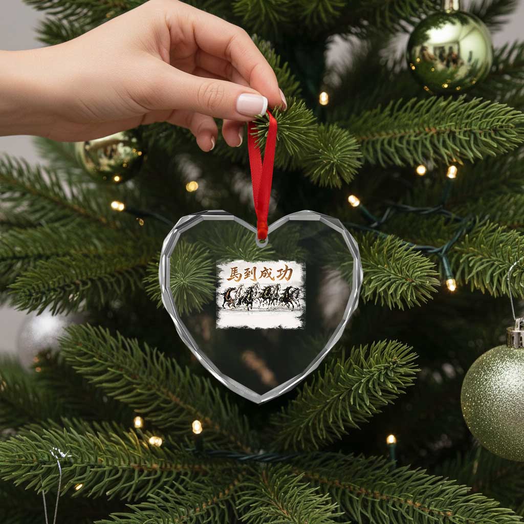 Year of The Horse 2026 Heart Crystal Glass Ornament Gallop Of The 8 Horses Lunar New Year TS11 Print Your Wear