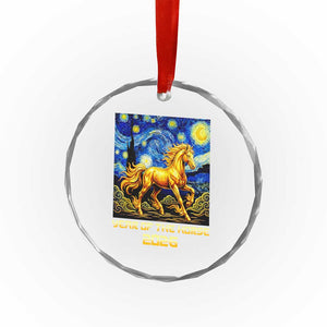 Year of the Horse Starry Night Inspired Graphic Crystal Glass Ornament Golden Horse Chinese Zodiac Art TS02 Print Your Wear