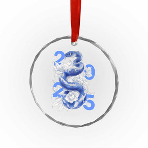 Year Of The Snake 2025 Crystal Glass Ornament Chinese New Year Blue Snake TS09 Print Your Wear