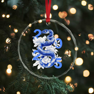 Year Of The Snake 2025 Crystal Glass Ornament Chinese New Year Blue Snake TS09 Print Your Wear