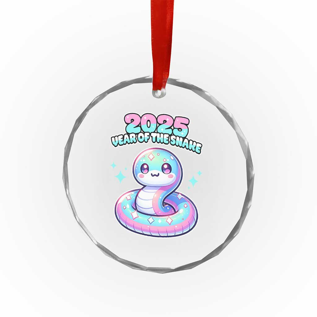 Year Of The Snake 2025 Crystal Glass Ornament Cute Snake Happy New Year TS09 Print Your Wear