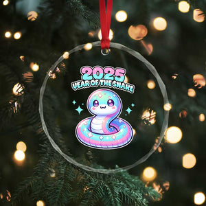 Year Of The Snake 2025 Crystal Glass Ornament Cute Snake Happy New Year TS09 Print Your Wear