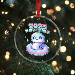 Year Of The Snake 2025 Crystal Glass Ornament Cute Snake Happy New Year TS09 Print Your Wear