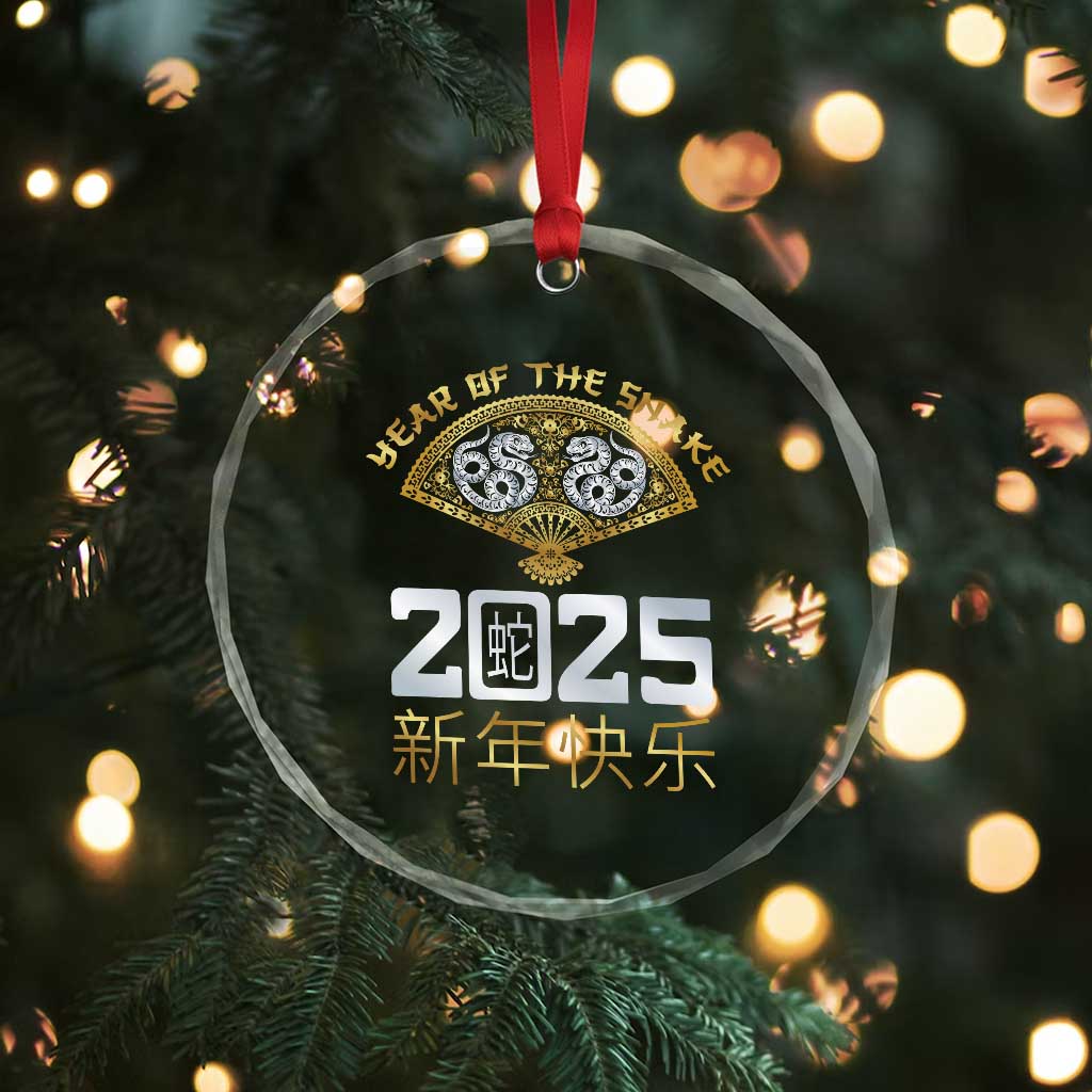 Year Of The Snake 2025 Crystal Glass Ornament Happy New Year Chinese China TS09 Print Your Wear