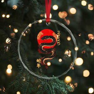 Year Of The Snake 2025 Crystal Glass Ornament Lunar New Year Chinese Snake TS09 Print Your Wear