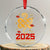 Year Of The Snake 2025 Crystal Glass Ornament Lunar New Year Chinese Traditional TS09 Transparent Glass 3'' Circle Print Your Wear