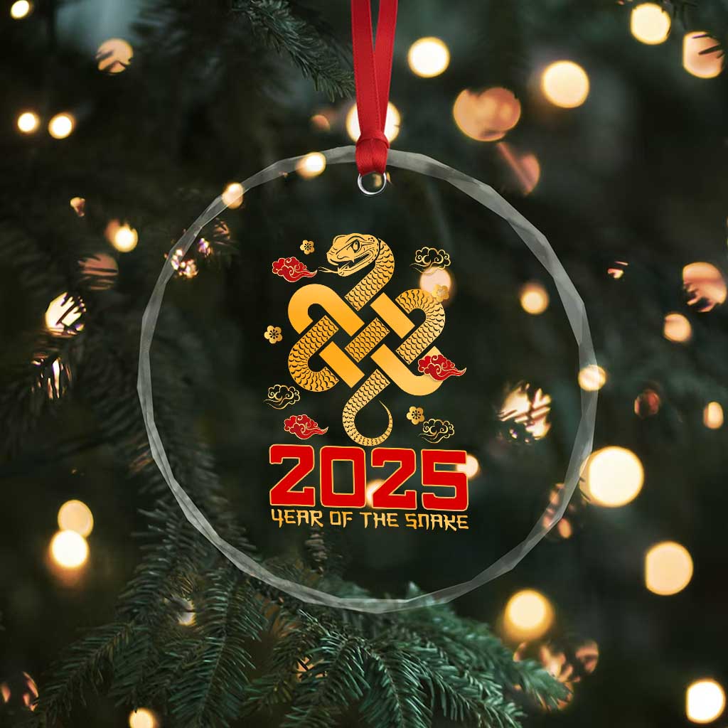 Year Of The Snake 2025 Crystal Glass Ornament Lunar New Year Chinese Traditional TS09 Print Your Wear