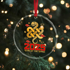 Year Of The Snake 2025 Crystal Glass Ornament Lunar New Year Chinese Traditional TS09 Print Your Wear