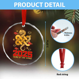 Year Of The Snake 2025 Crystal Glass Ornament Lunar New Year Chinese Traditional TS09 Print Your Wear