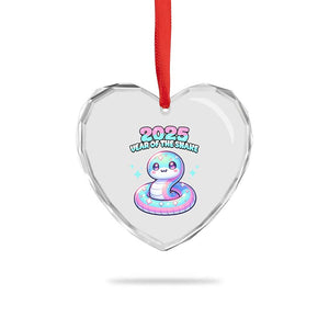 Year Of The Snake 2025 Heart Crystal Glass Ornament Cute Snake Happy New Year TS09 Print Your Wear