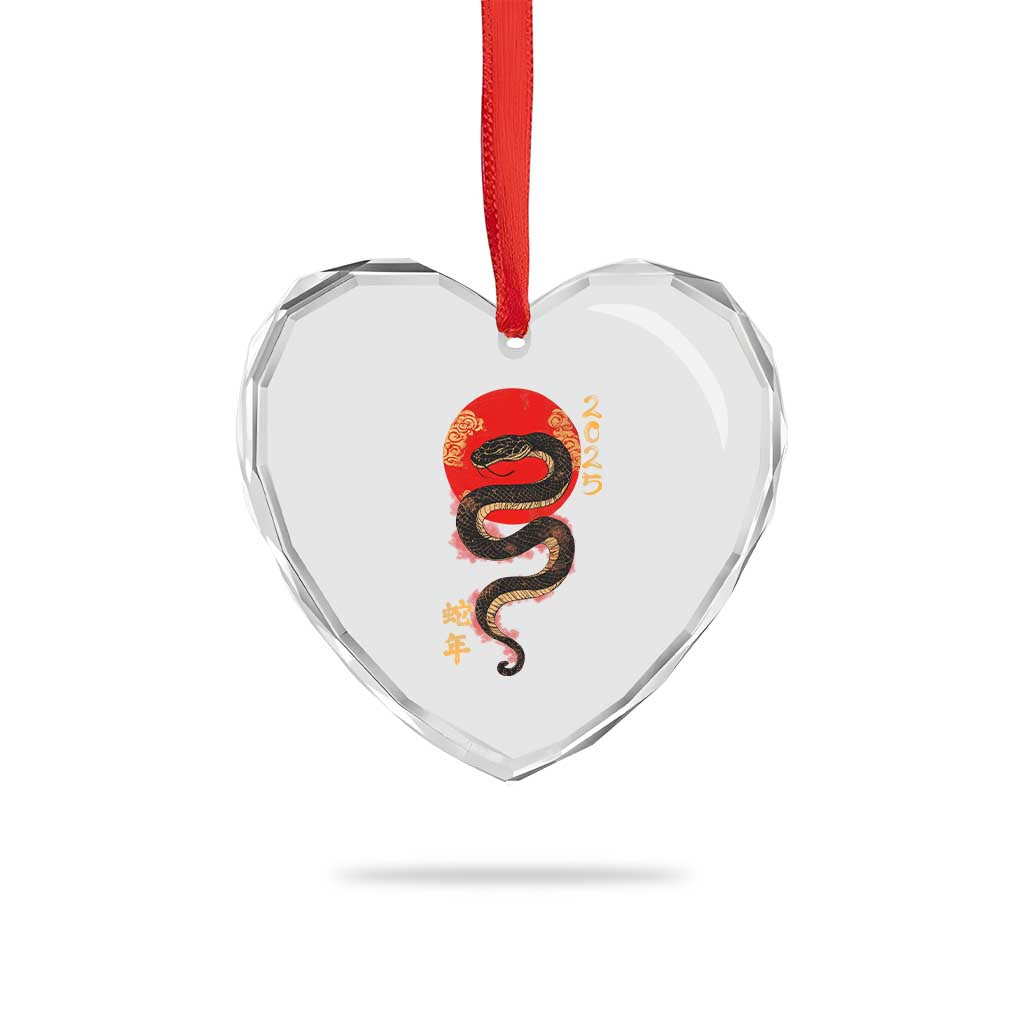 Year Of The Snake 2025 Heart Crystal Glass Ornament Lunar New Year Chinese Snake TS09 Print Your Wear