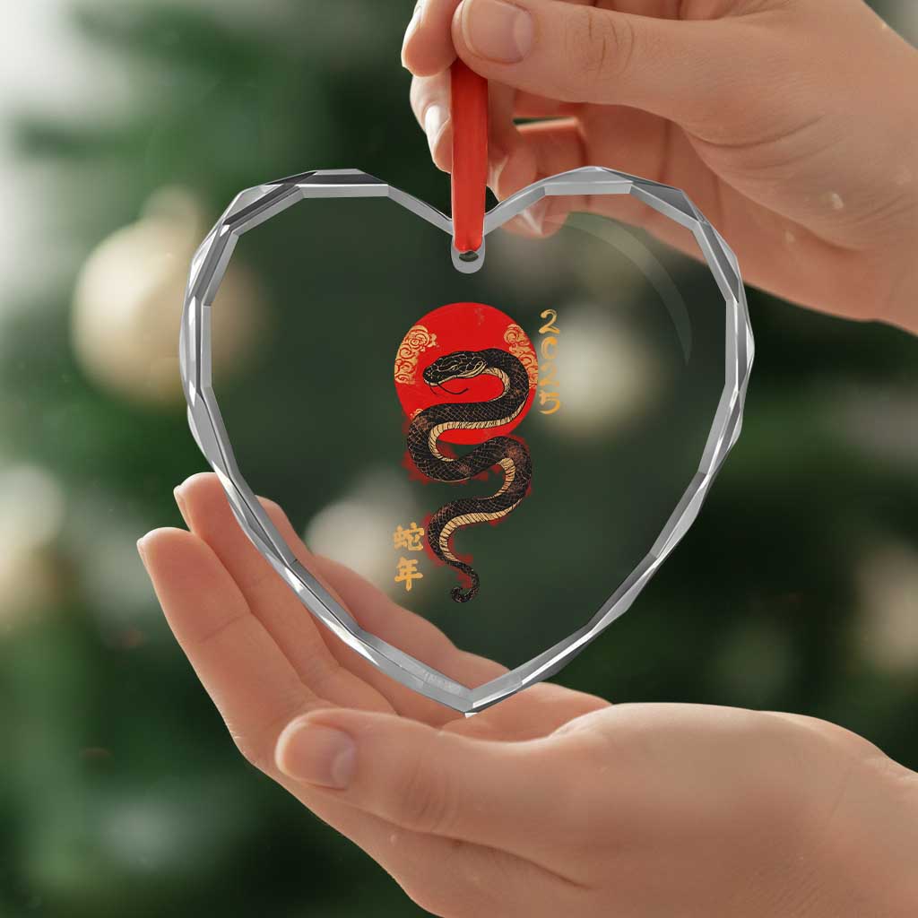 Year Of The Snake 2025 Heart Crystal Glass Ornament Lunar New Year Chinese Snake TS09 Print Your Wear