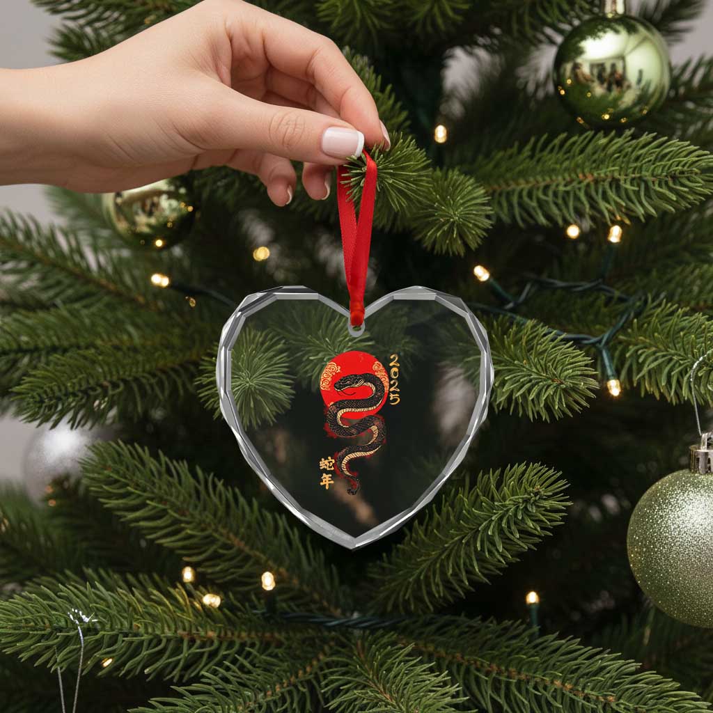 Year Of The Snake 2025 Heart Crystal Glass Ornament Lunar New Year Chinese Snake TS09 Print Your Wear