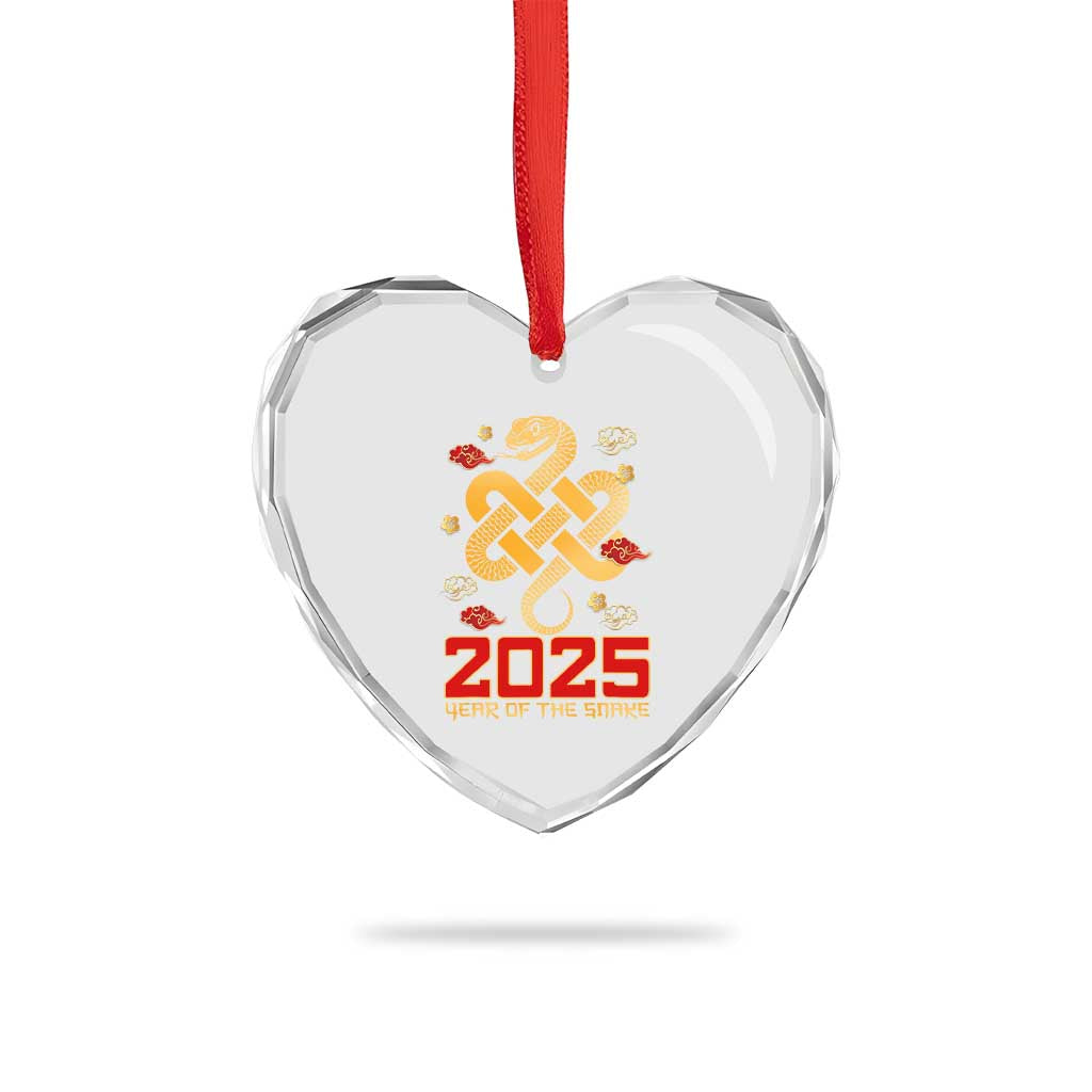 Year Of The Snake 2025 Heart Crystal Glass Ornament Lunar New Year Chinese Traditional TS09 Print Your Wear