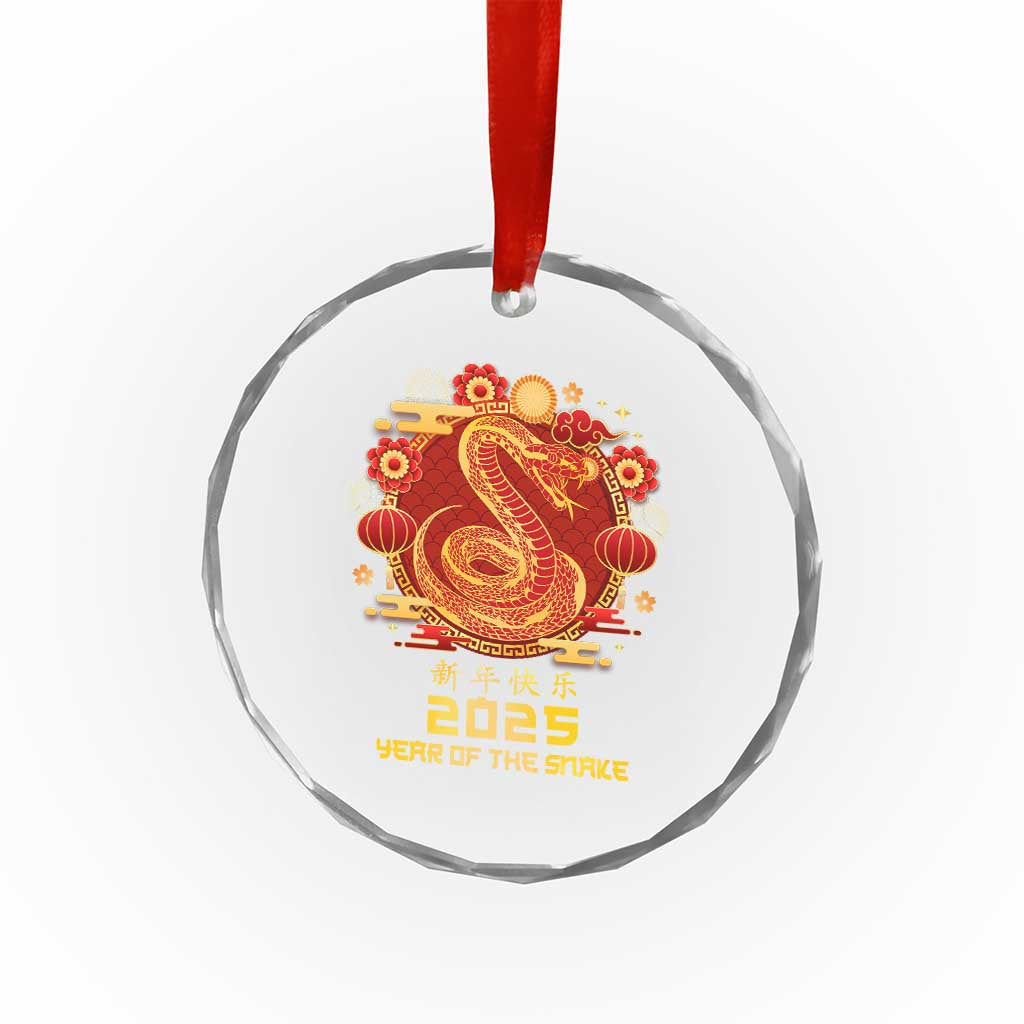 Year Of The Snake 2025 Lunar New Year Crystal Glass Ornament Zodiac Snake Charm Red Decor for Luck TS10 Print Your Wear