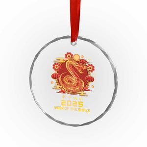 Year Of The Snake 2025 Lunar New Year Crystal Glass Ornament Zodiac Snake Charm Red Decor for Luck TS10 Print Your Wear