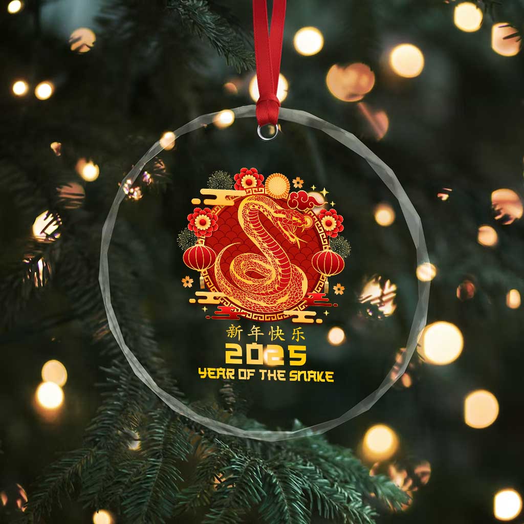 Year Of The Snake 2025 Lunar New Year Crystal Glass Ornament Zodiac Snake Charm Red Decor for Luck TS10 Print Your Wear