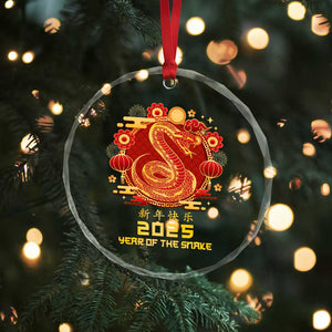 Year Of The Snake 2025 Lunar New Year Crystal Glass Ornament Zodiac Snake Charm Red Decor for Luck TS10 Print Your Wear