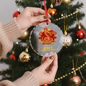 Year Of The Snake 2025 Lunar New Year Crystal Glass Ornament Zodiac Snake Charm Red Decor for Luck TS10 Print Your Wear