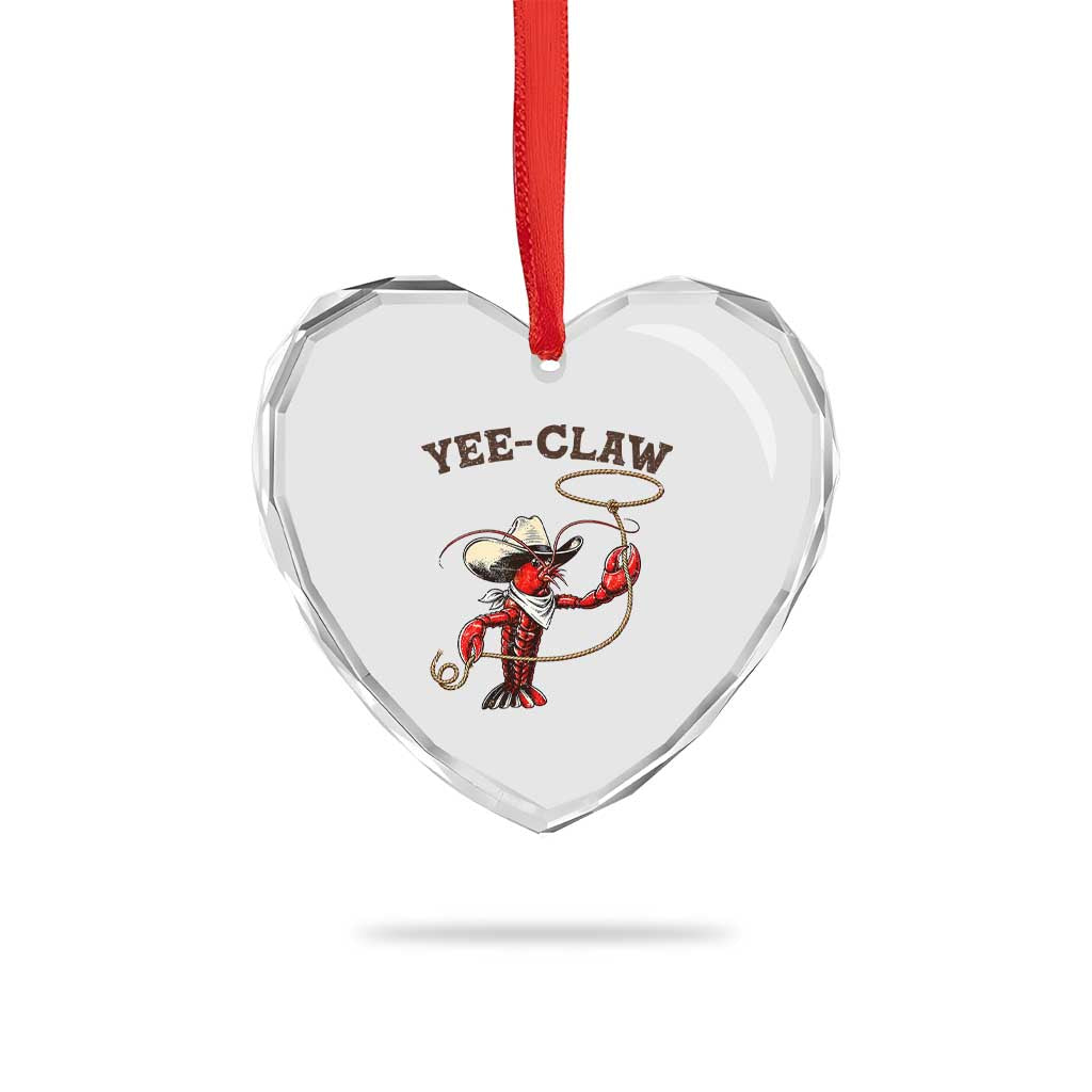 Yee Claw Heart Crystal Glass Ornament Funny Crawfish Cajun Seafood Festival TS12 Print Your Wear
