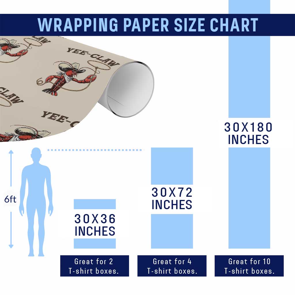 Yee Claw Wrapping Paper Roll Funny Crawfish Cajun Seafood Festival TS12 Print Your Wear