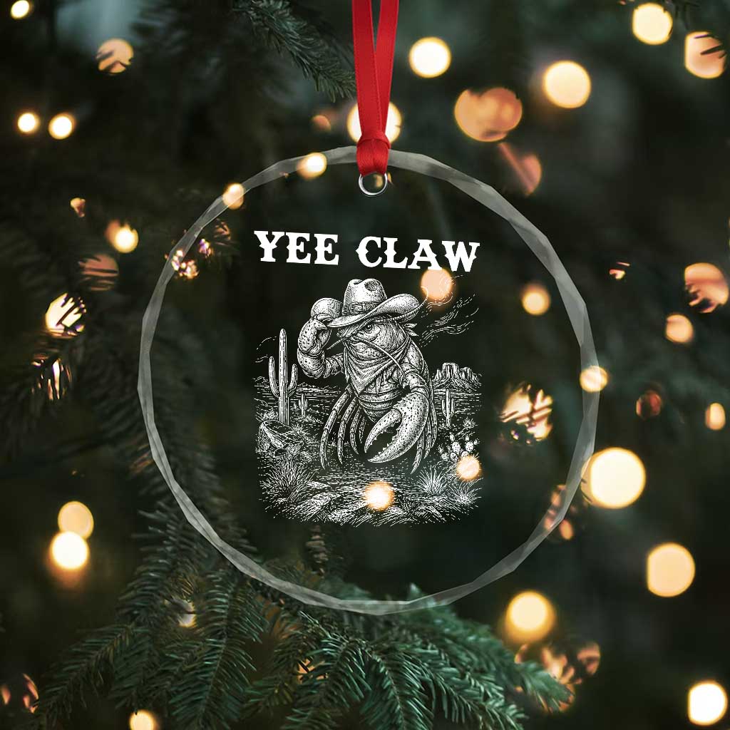 Yee Claw Lobster Crystal Glass Ornament Funny Crawfish Western Meme TS14 Print Your Wear
