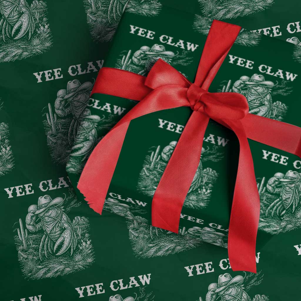 Yee Claw Lobster Wrapping Paper Roll Funny Crawfish Western Meme TS14 Green Print Your Wear