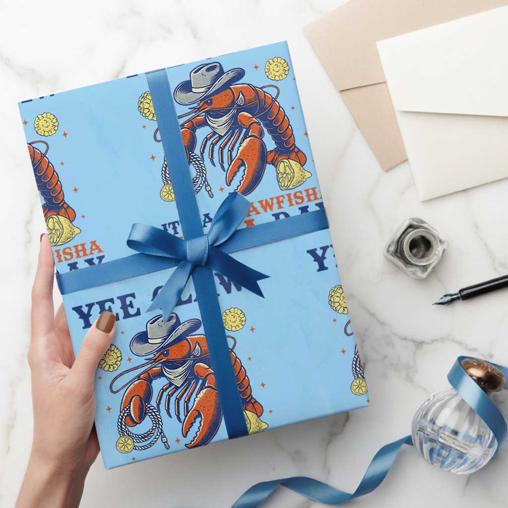 Yee Claw Lobster Wrapping Paper Roll It's a Crawfish Kinda Day Summer Beach Vaction Gift TS14 Light Blue Print Your Wear