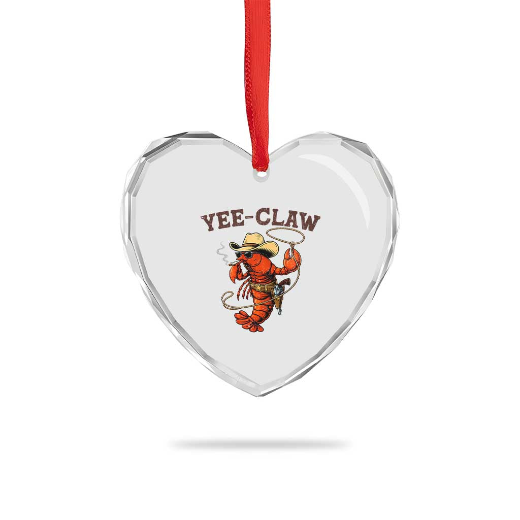 Yee Claw Southern Crawfish Heart Crystal Glass Ornament Funny Seafood Party Graphic TS12 Print Your Wear