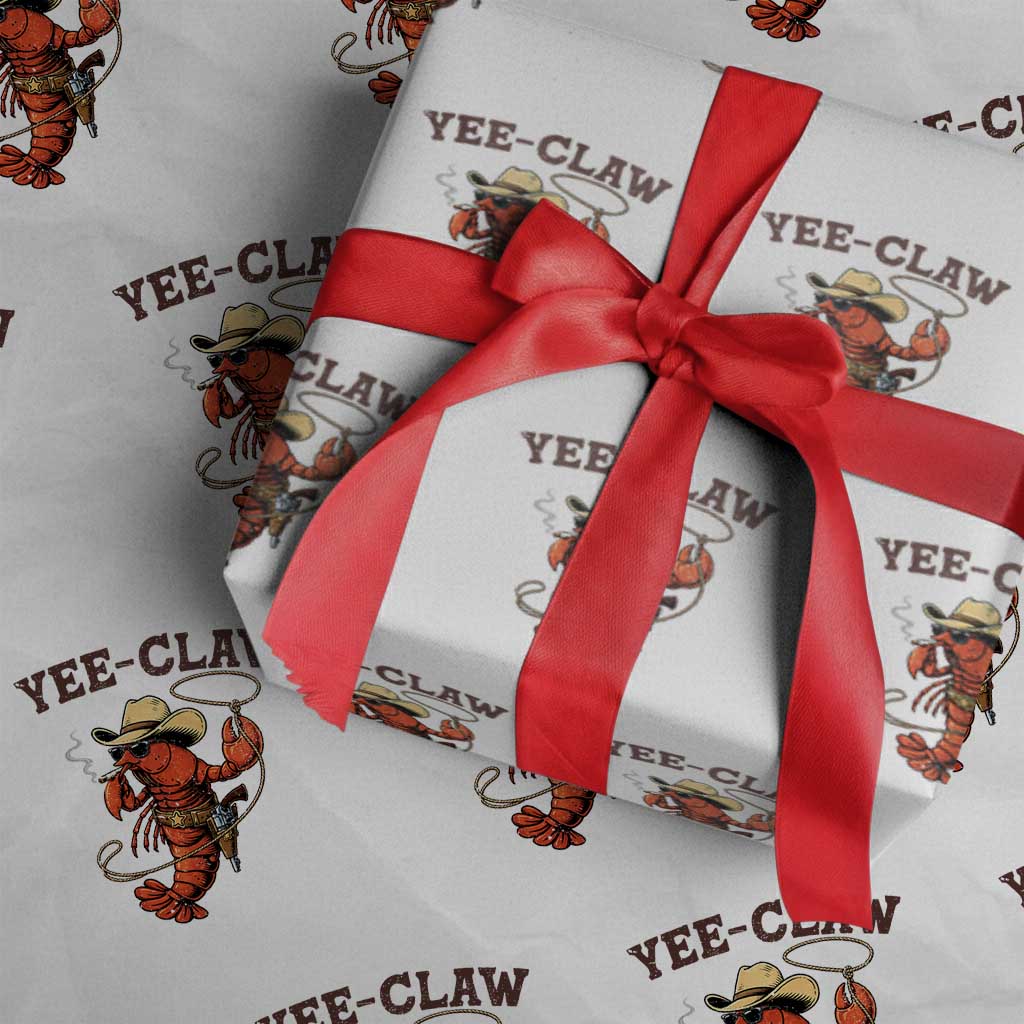 Yee Claw Southern Crawfish Wrapping Paper Roll Funny Seafood Party Graphic TS12 White Print Your Wear