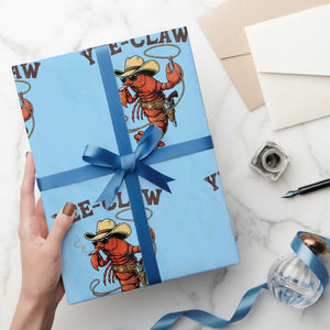 Yee Claw Southern Crawfish Wrapping Paper Roll Funny Seafood Party Graphic TS12 Light Blue Print Your Wear