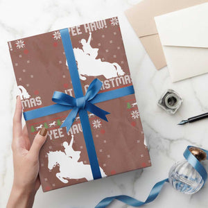 Yee Haw It Is Christmas Wrapping Paper Roll Funny Ugly Xmas Rodeo Gift For Cowgirl TS12 Mocha Print Your Wear