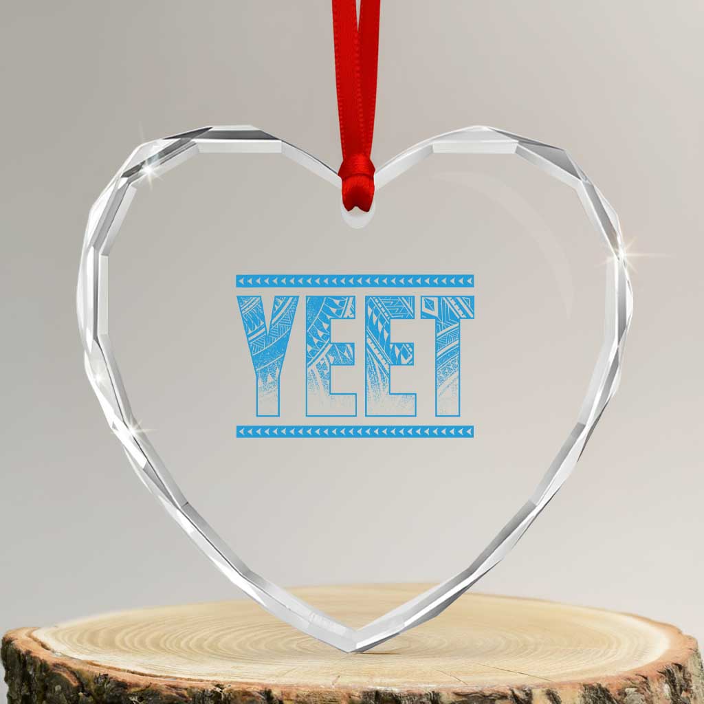 Yeet Funny Wrestling Slang Quote Tribal Art Heart Crystal Glass Ornament TS11 Transparent Glass 3'' Heart Print Your Wear