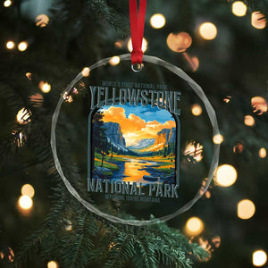 Yellowstone National Park Crystal Glass Ornament Worlds First NP Retro Vintage Graphic TS02 Print Your Wear