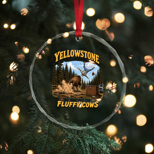 Yellowstone National Park Do Not Pet The Fluffy Cows Bison Crystal Glass Ornament