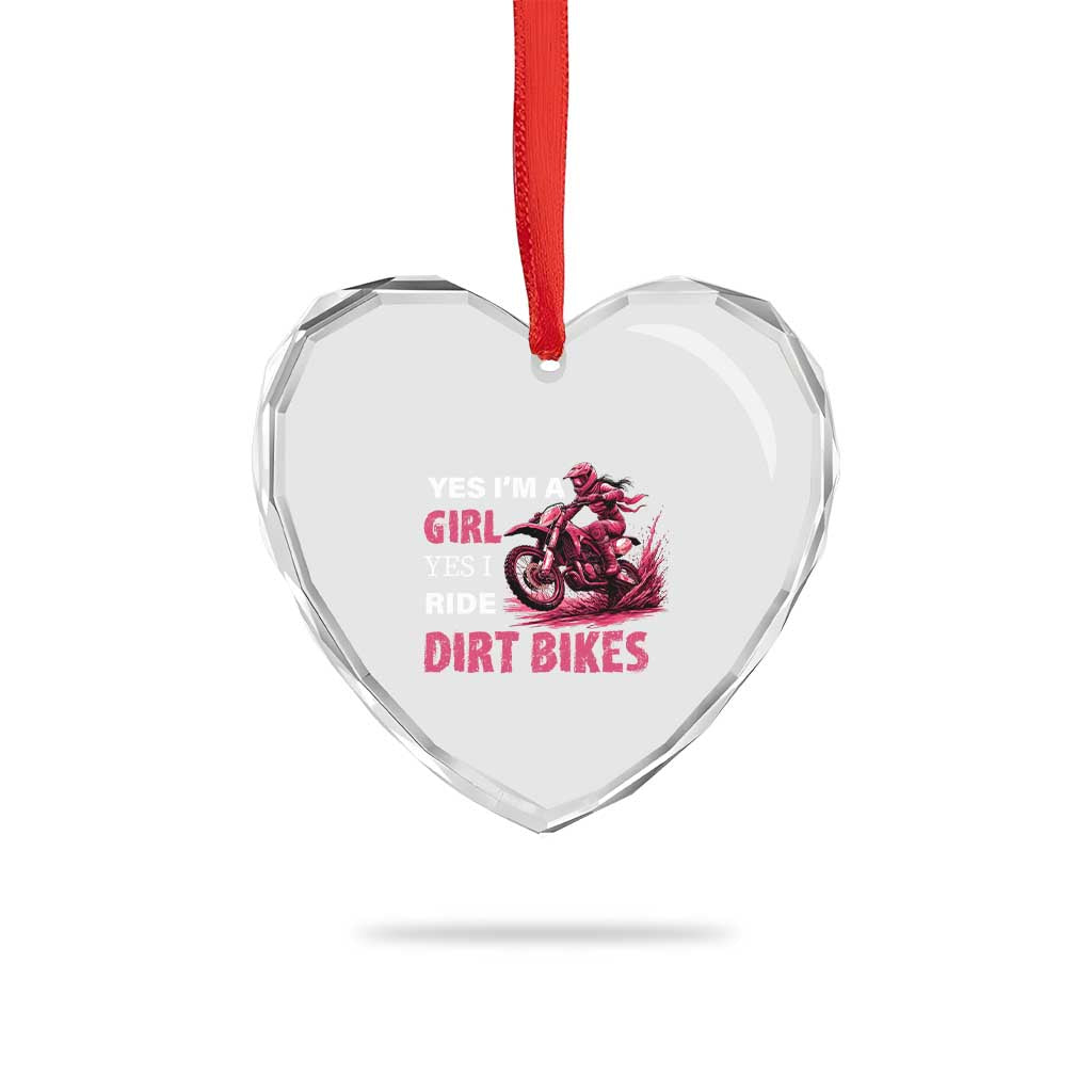 Yes I'm A Girl Yes I Ride Dirt Bikes Heart Crystal Glass Ornament Motocross Biker TS11 Print Your Wear