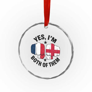Yes Im Both Of Them France England Flag Fists Graphic Crystal Glass Ornament French English Anglo Dual Pride Heritage TS02 Print Your Wear