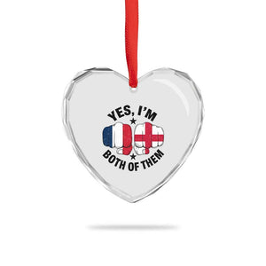 Yes Im Both Of Them France England Flag Fists Graphic Heart Crystal Glass Ornament French English Anglo Dual Pride Heritage TS02 Print Your Wear